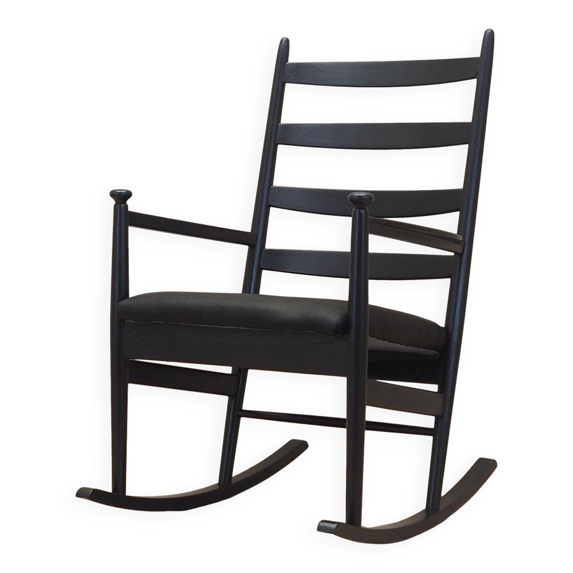 Fauteuil à bascule en hêtre, design danois, années 1970, production : Danemark