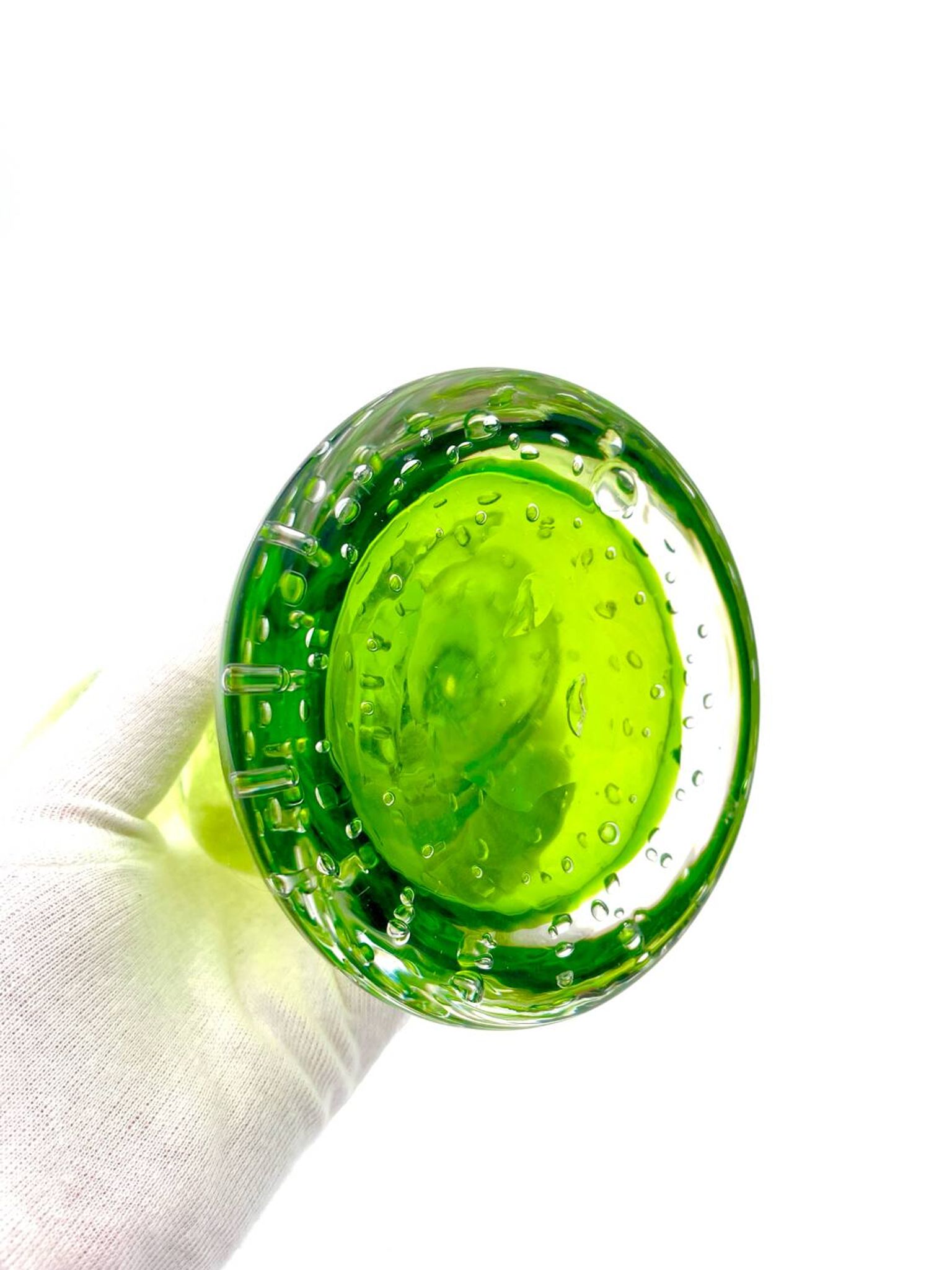 Vase Cactus Sculptural - Murano - Verre Bullicante - Vert vibrant