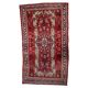 1920s handmade antique wool floral medallion rug, red, 87 × 151 cm - 1C1297