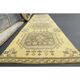 1970s Turkish Oushak Handmade Wool Cotton Yellow Runner 76x302