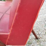Paire de fauteuils anciens vintage  pieds compas