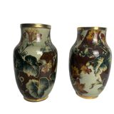 Art Deco, pair of Lunéville earthenware vases circa 1930