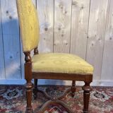 Suite de 6 chaises Napoléon III en noyer et tissu