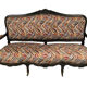 Large Napoleon III bench in blackened wood