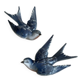 Anciennes paire Oiseaux en porcelaine pour décoration murale