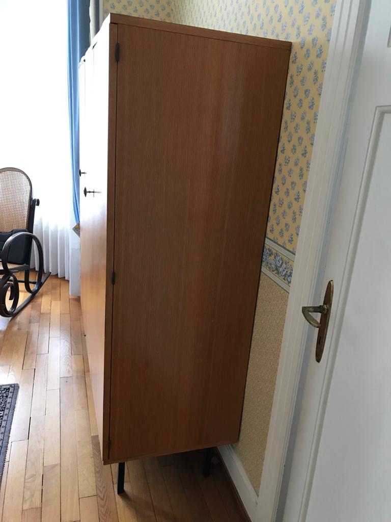 Vintage wardrobe veneer blond oak varnished