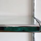 Chrome and glass wall shelf, circa 1960