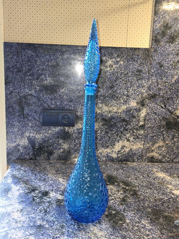 Carafe bleue d'Empoli vintage