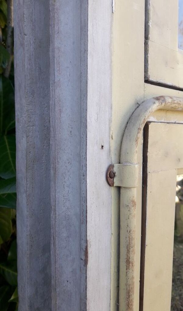Verrière bois 3 fenêtres à soufflet et abbatant