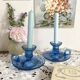 Pair of glass candlesticks