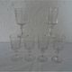6 old walking glasses - 2 engraved and 4 cut port wine
