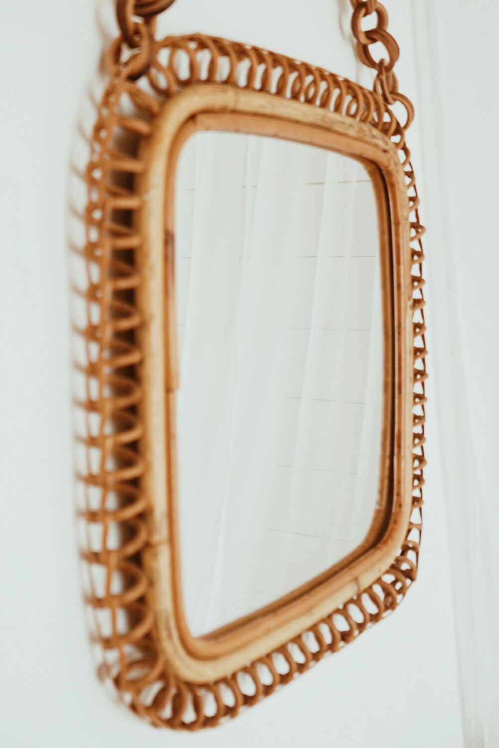 Rattan mirror vintage