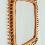 Rattan mirror vintage