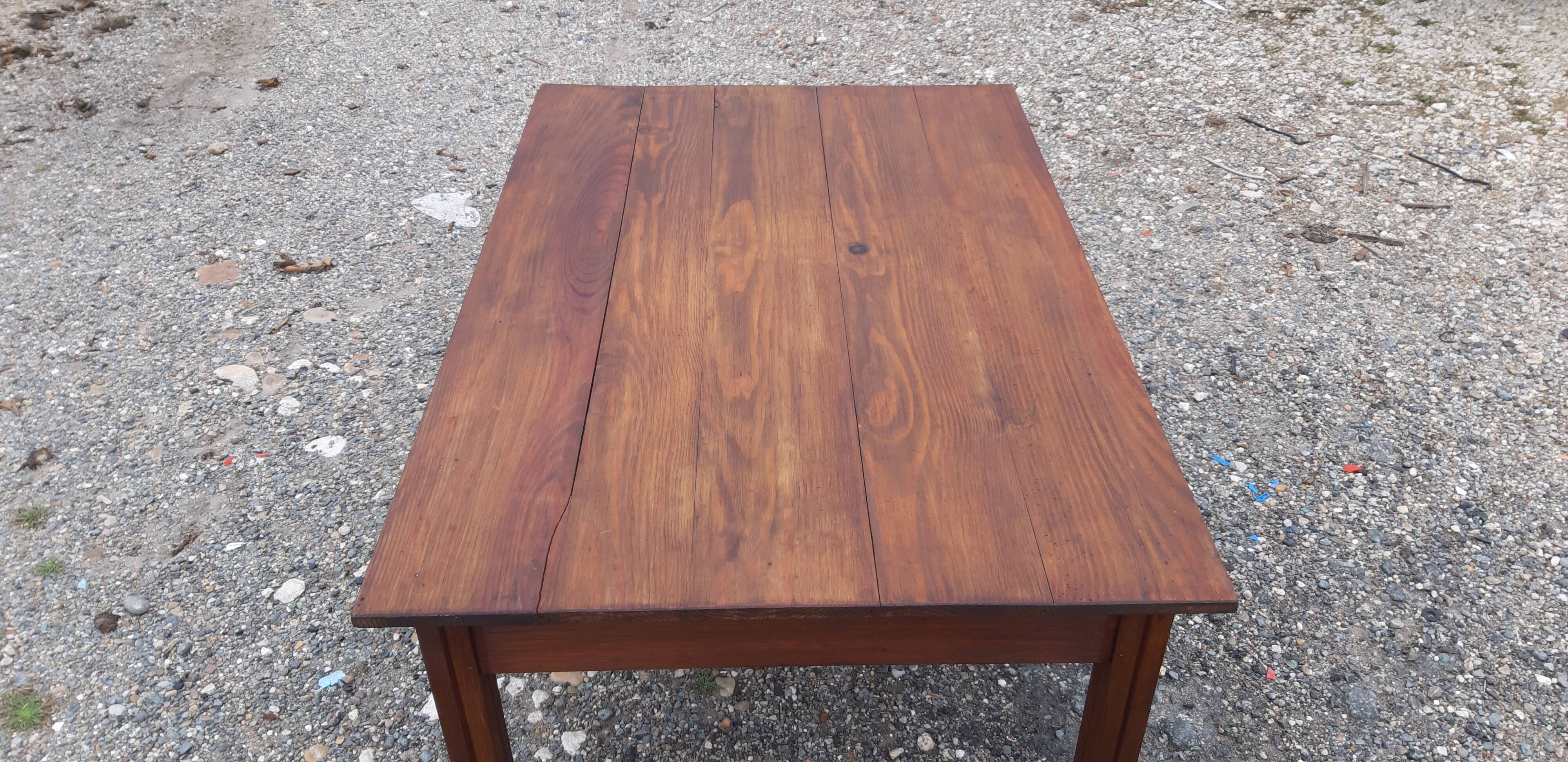 Table basse campagnarde en pin 1 tiroir