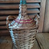 Dame Jeanne Bonbonne Bottle Touque bluish glass wicker Dp 1122414