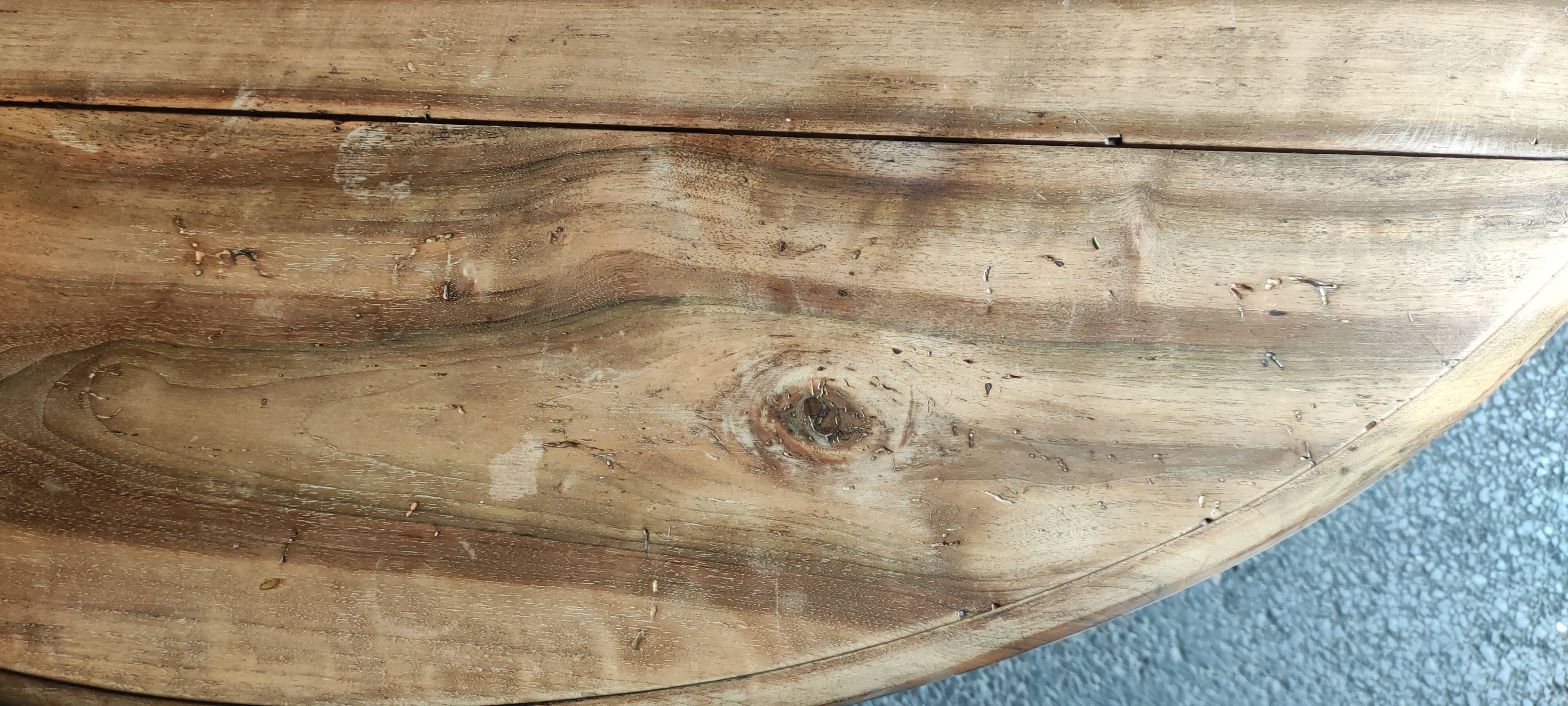 Louis Philippe table, 3 extensions, walnut tray