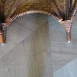 Two-seater banquette in woven rattan, wood and bamboo, 1980s.