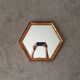 Miroir vintage hexagonale bohème chic en bois doré
