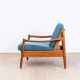 Fauteuil Teak années 60 Bleu