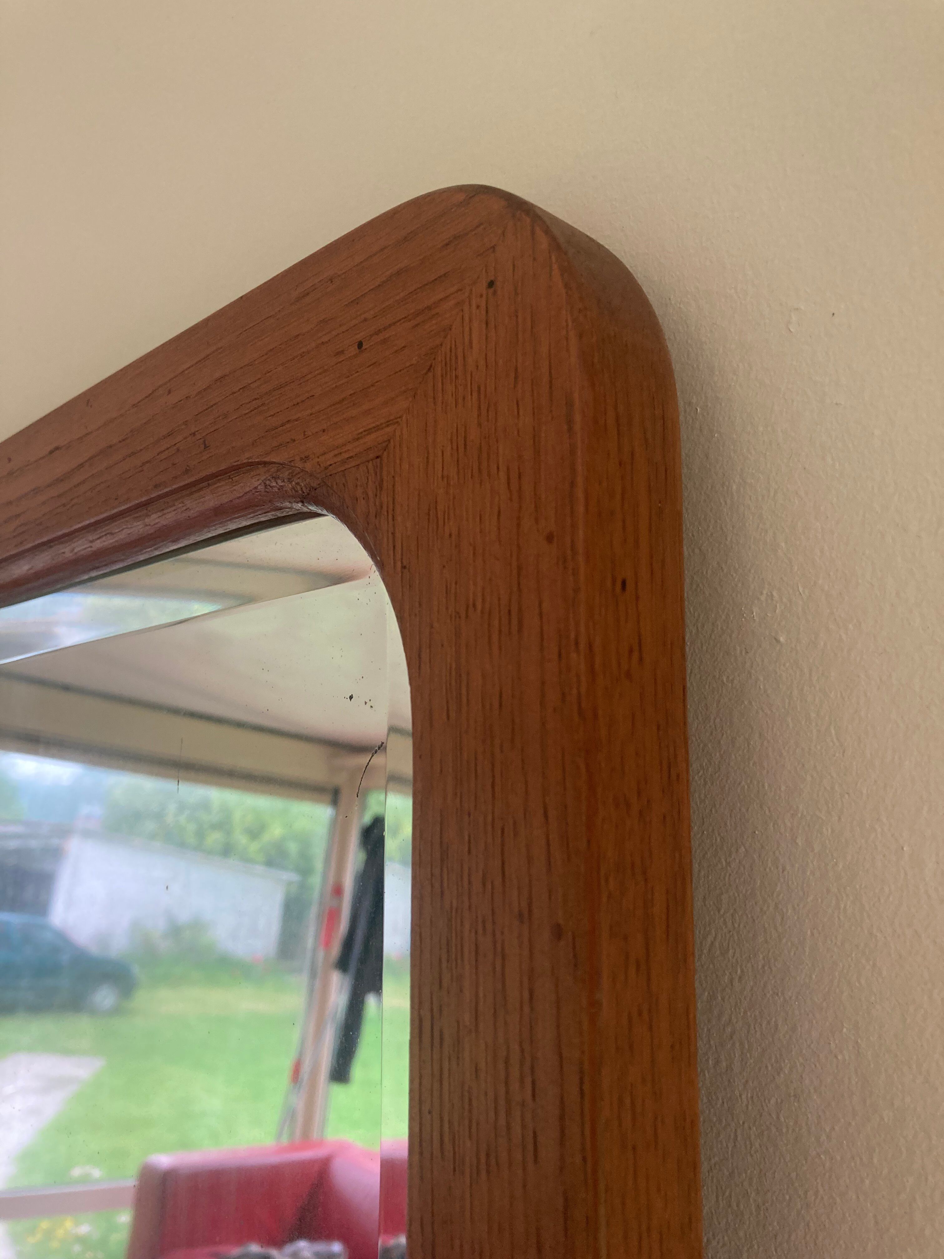 Antique mercury mirror with spots - solid wood