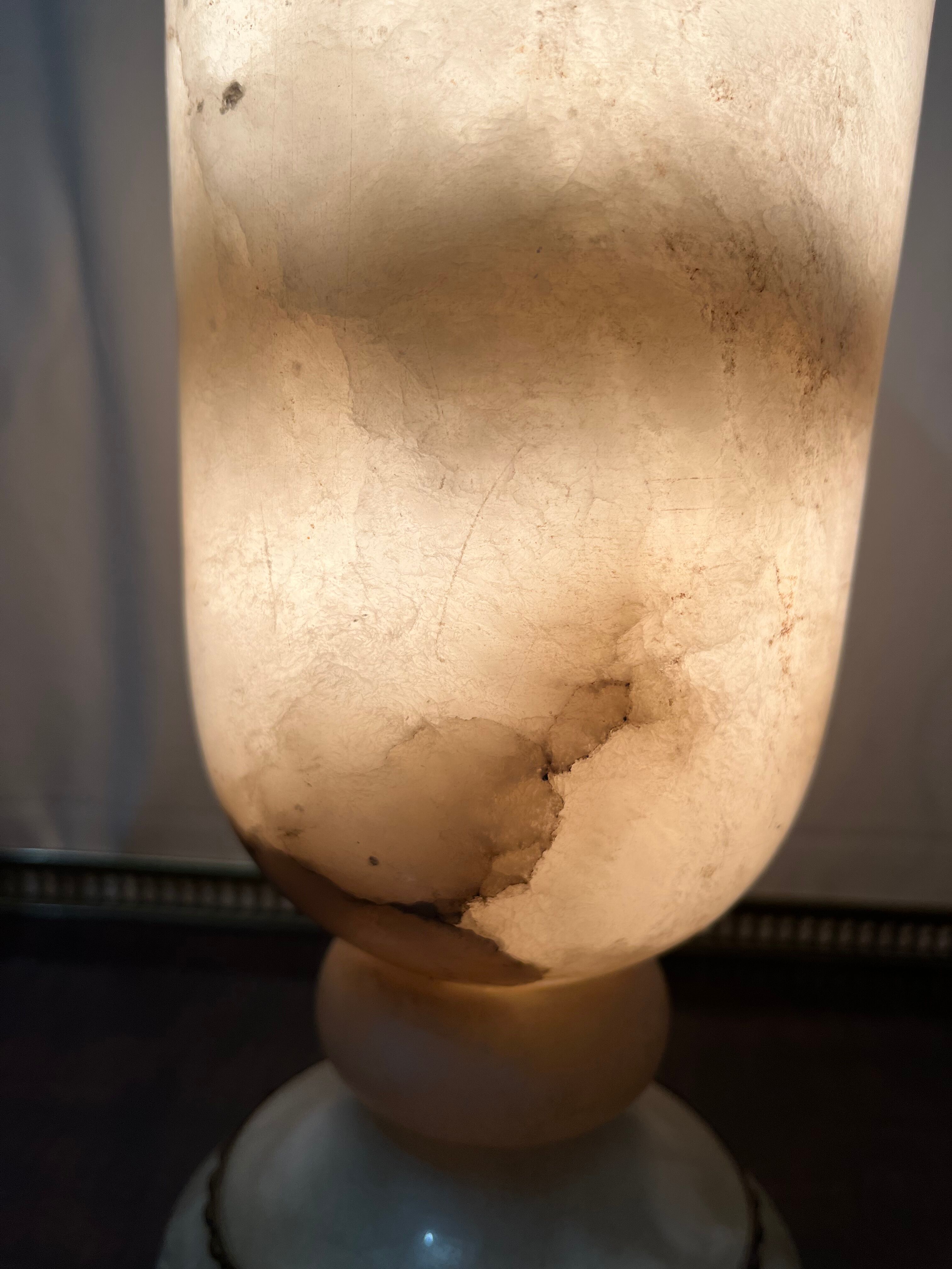 Art deco lamp shape alabaster vase 1930
