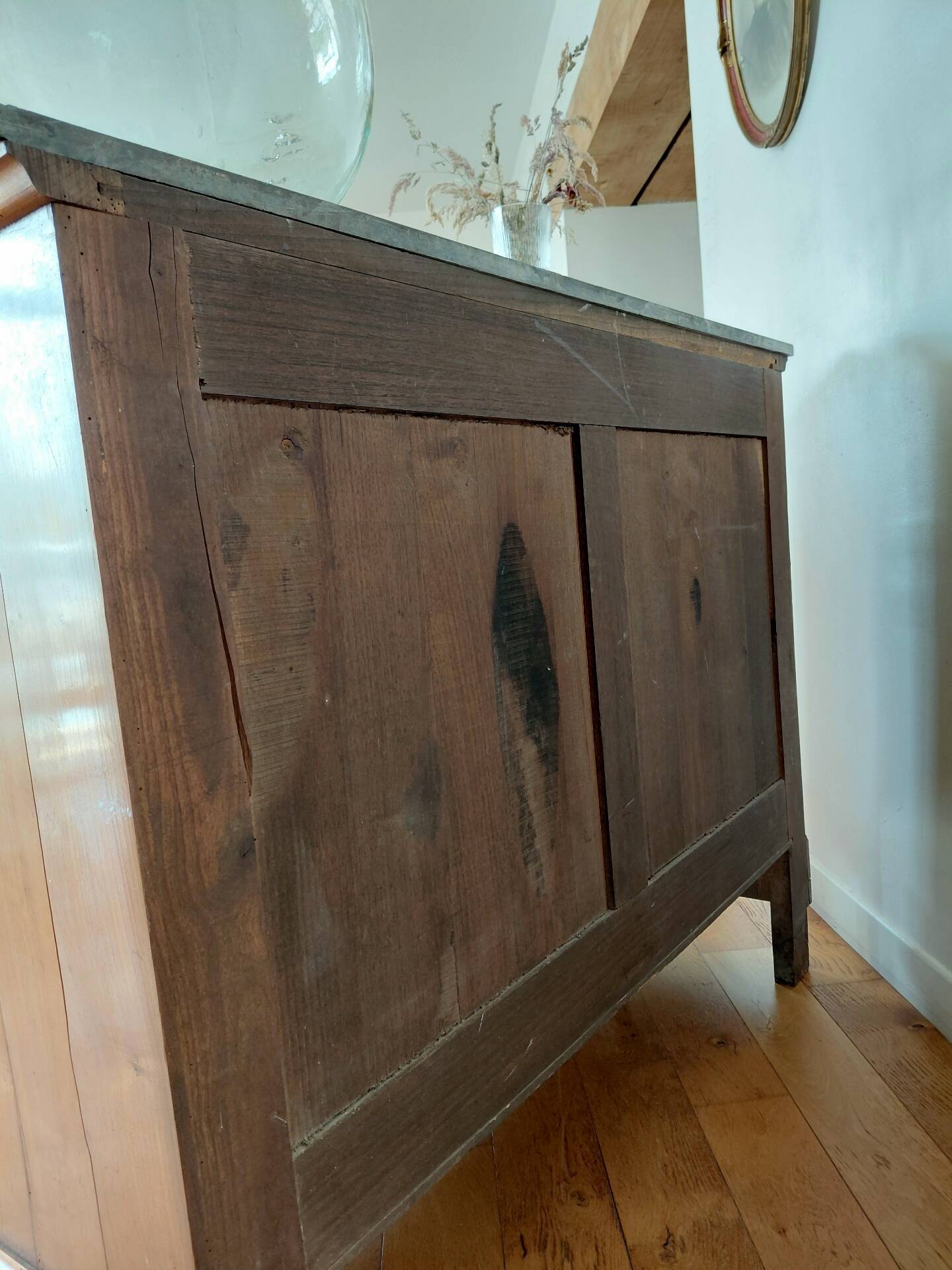 Louis-Philippe Commode (19th century) Walnut Burl Saint Anne Marble