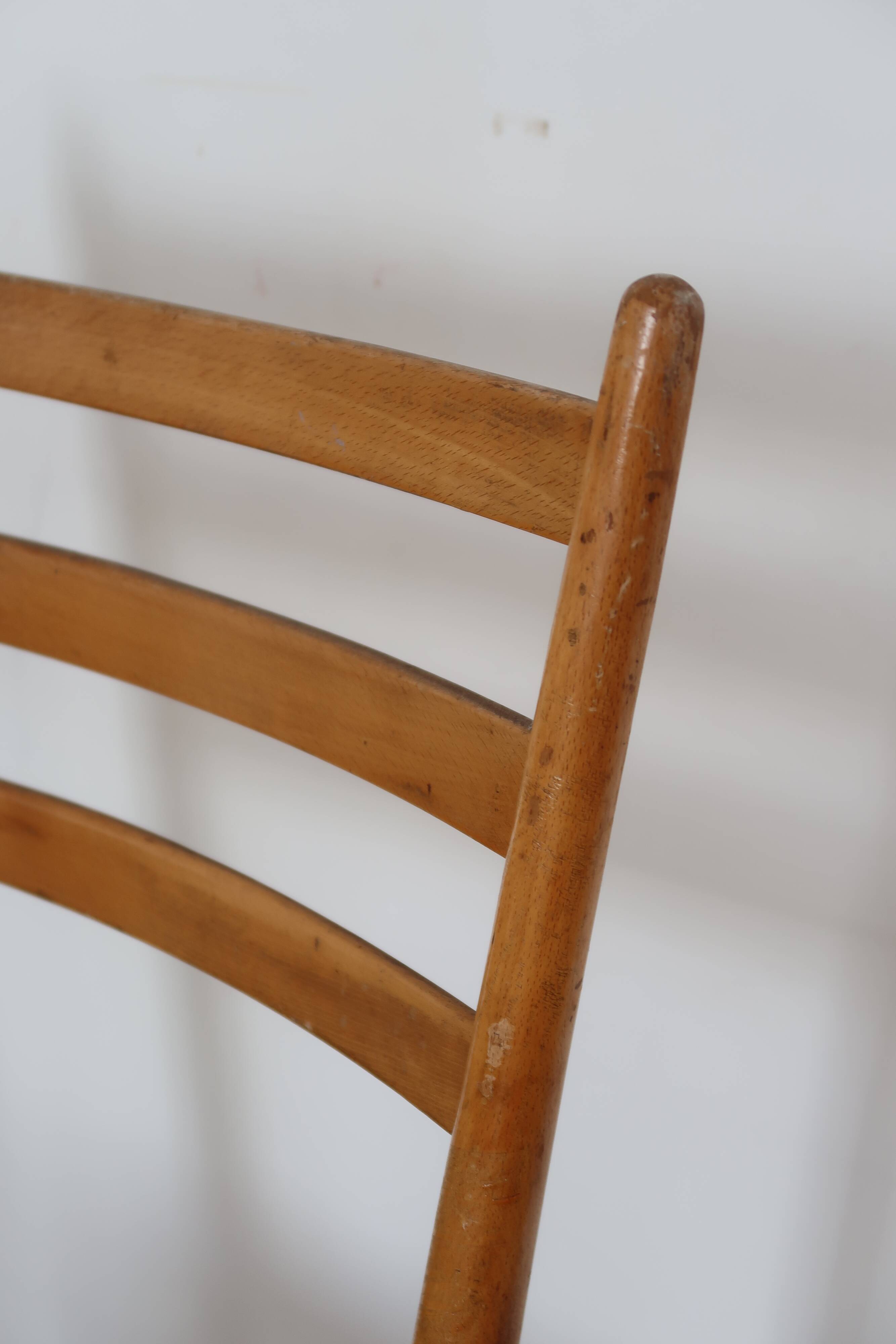 Pair of Scandinavian straw chairs