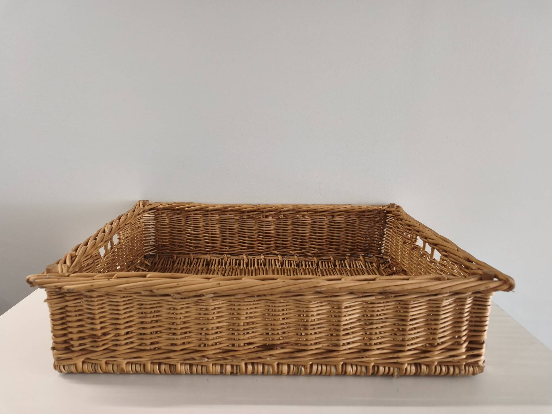 Vintage wicker serving tray