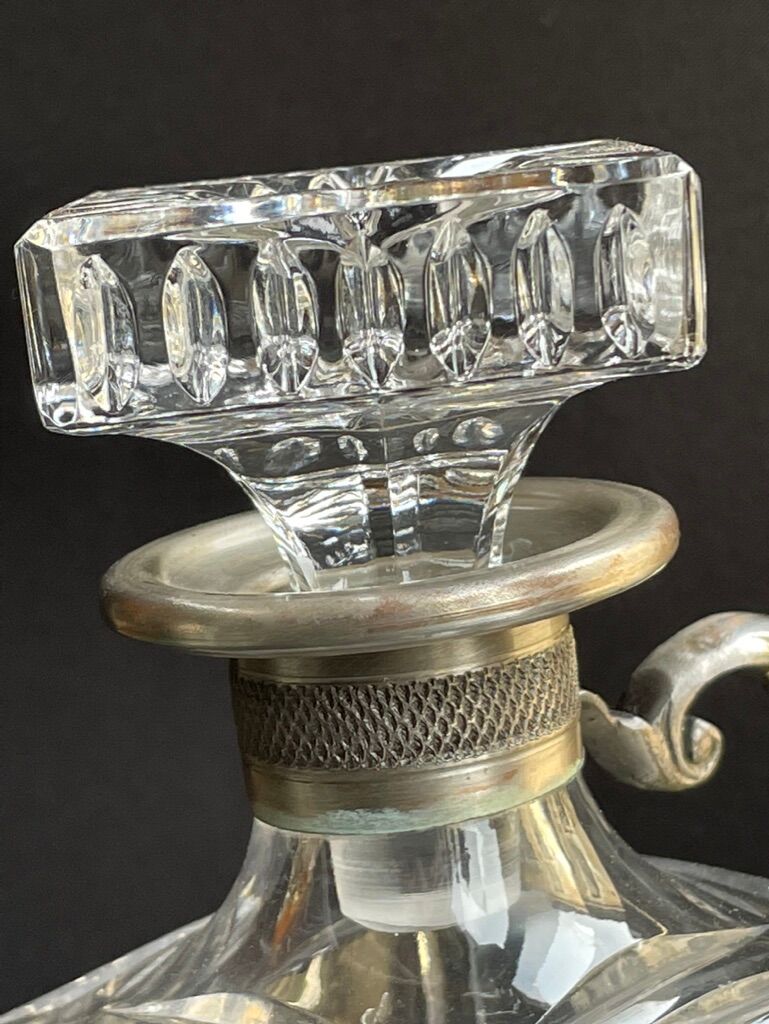 Decanter with handle frame Crystal factory A H (Western Germany)