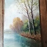 OIL PAINTING ON WOOD "water's edge"