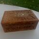 Jewelry box or card box in chiseled wood and vintage mother-of-pearl