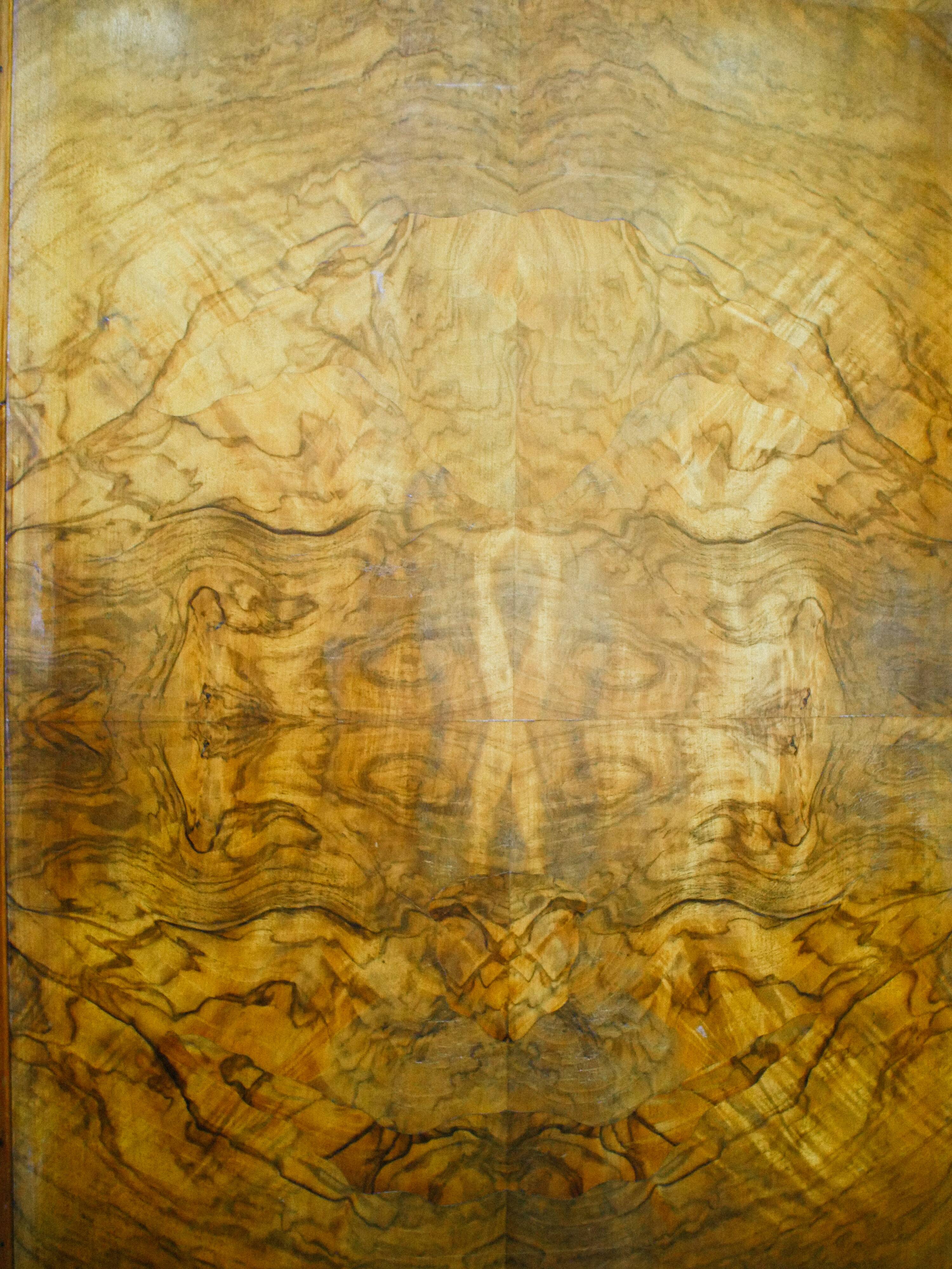 Art Deco wardrobe veneered in walnut burl.
