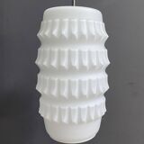 White glass Brutalis pendant lamp 1960s