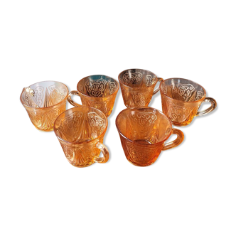 Pink glass coffee set