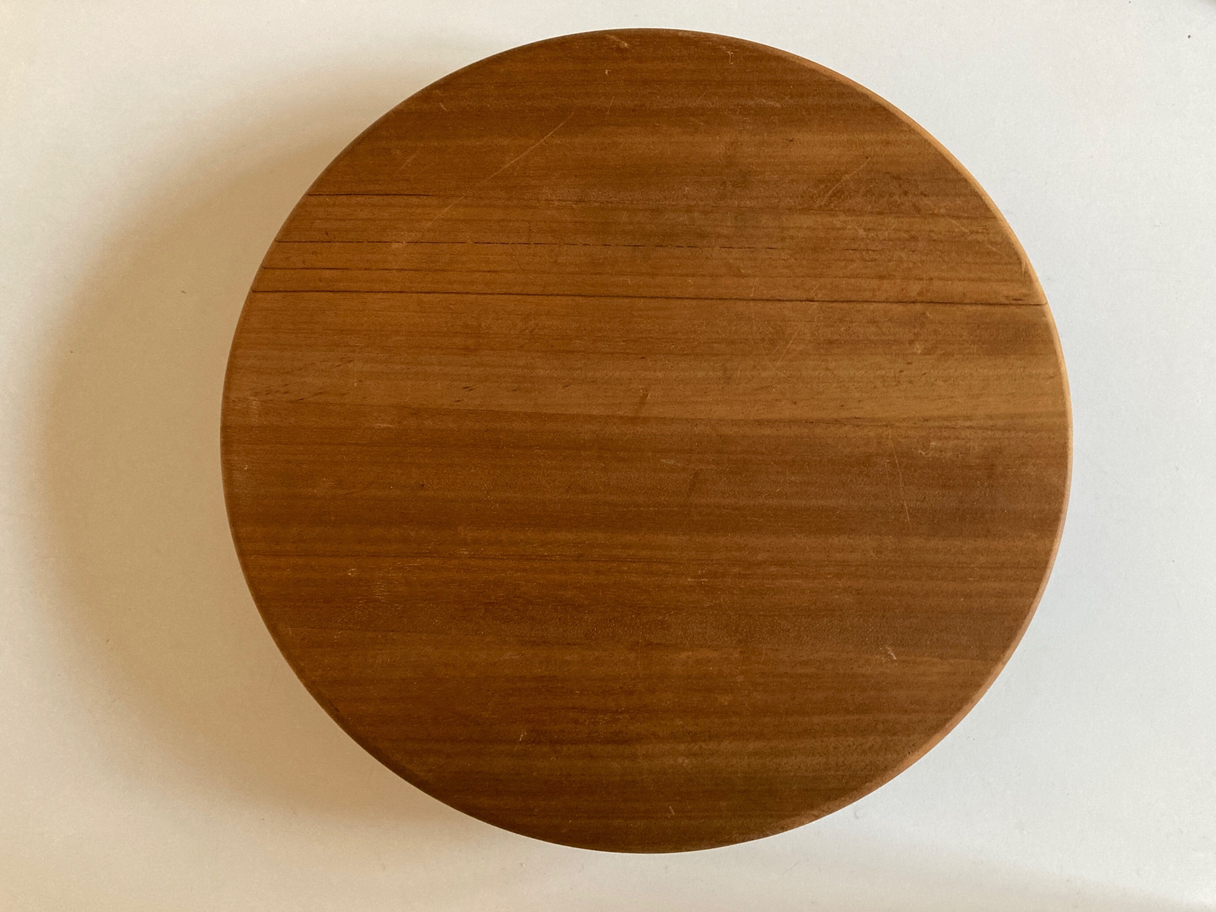 Mid-century modern turntable in solid teak