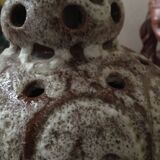 Fat lava ceramic lamp base with 2 bulbs