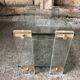 Pair bedside design plexi + brass + vintage glass trays