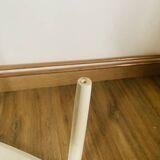 table basse tripode blanche et bois Arthur Umanoff