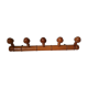 Bamboo-like wall coat rack with 5 mushroom hooks