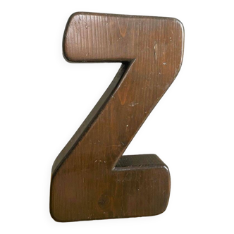 Large Portuguese solid wood block signage letter Z