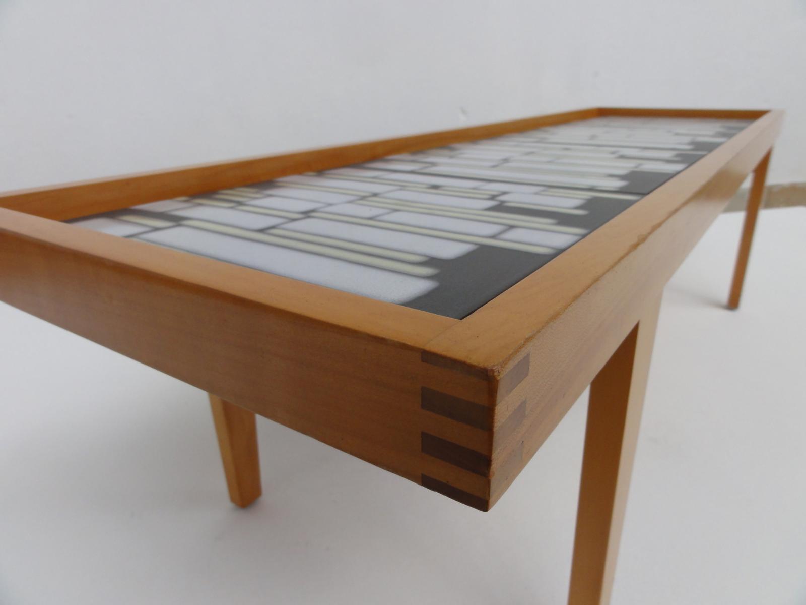 Table low mid-century tiled ceramic, Germany