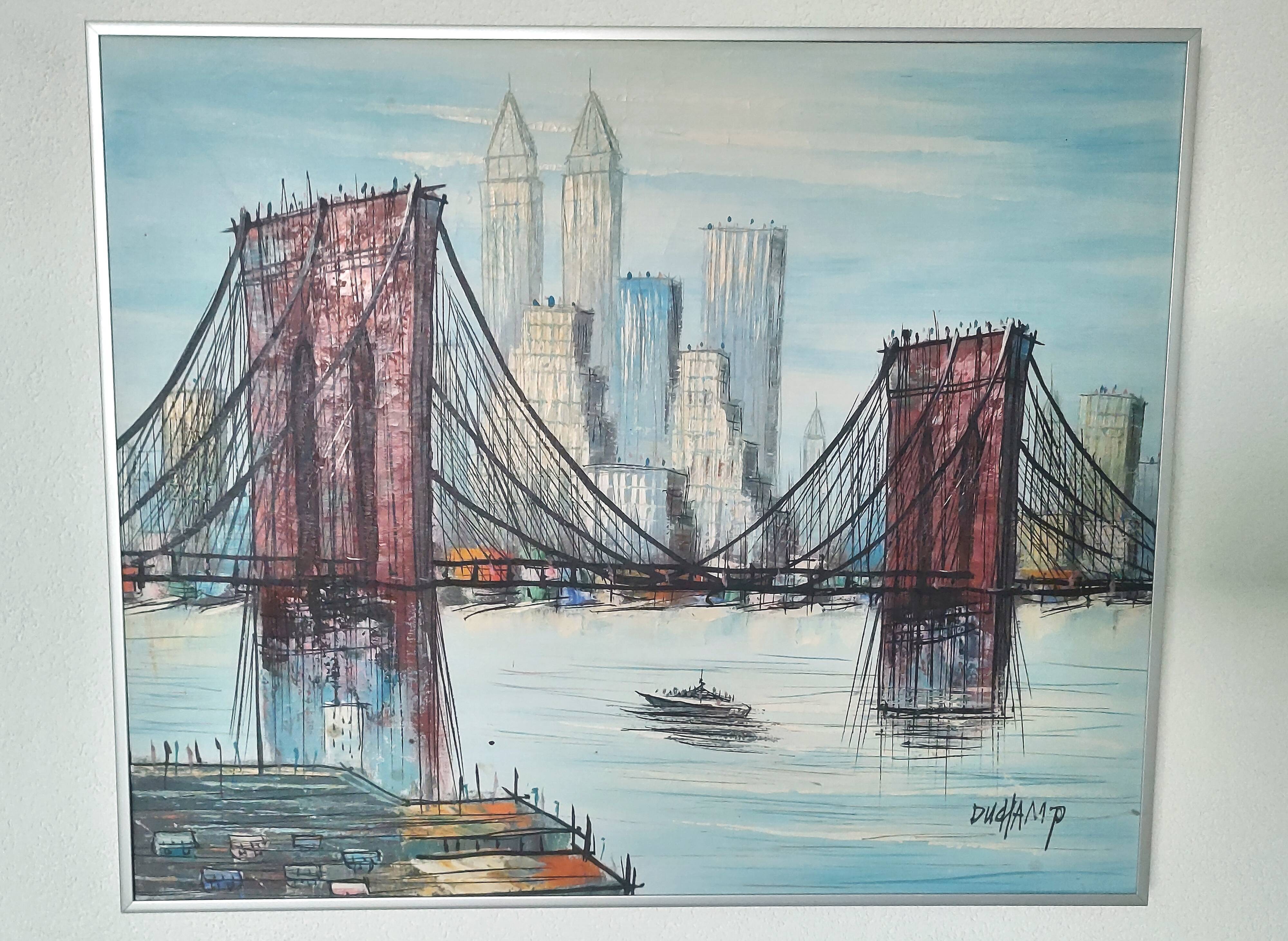 Painting the Brooklyn Bridge by Suzanne Duchamp