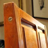 Vintage Italian Modern High Back Bench in Wood, 1950s