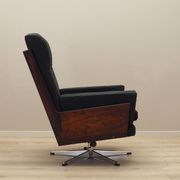 Fauteuil de bureau en cuir, design danois, années 1970, production : Danemark