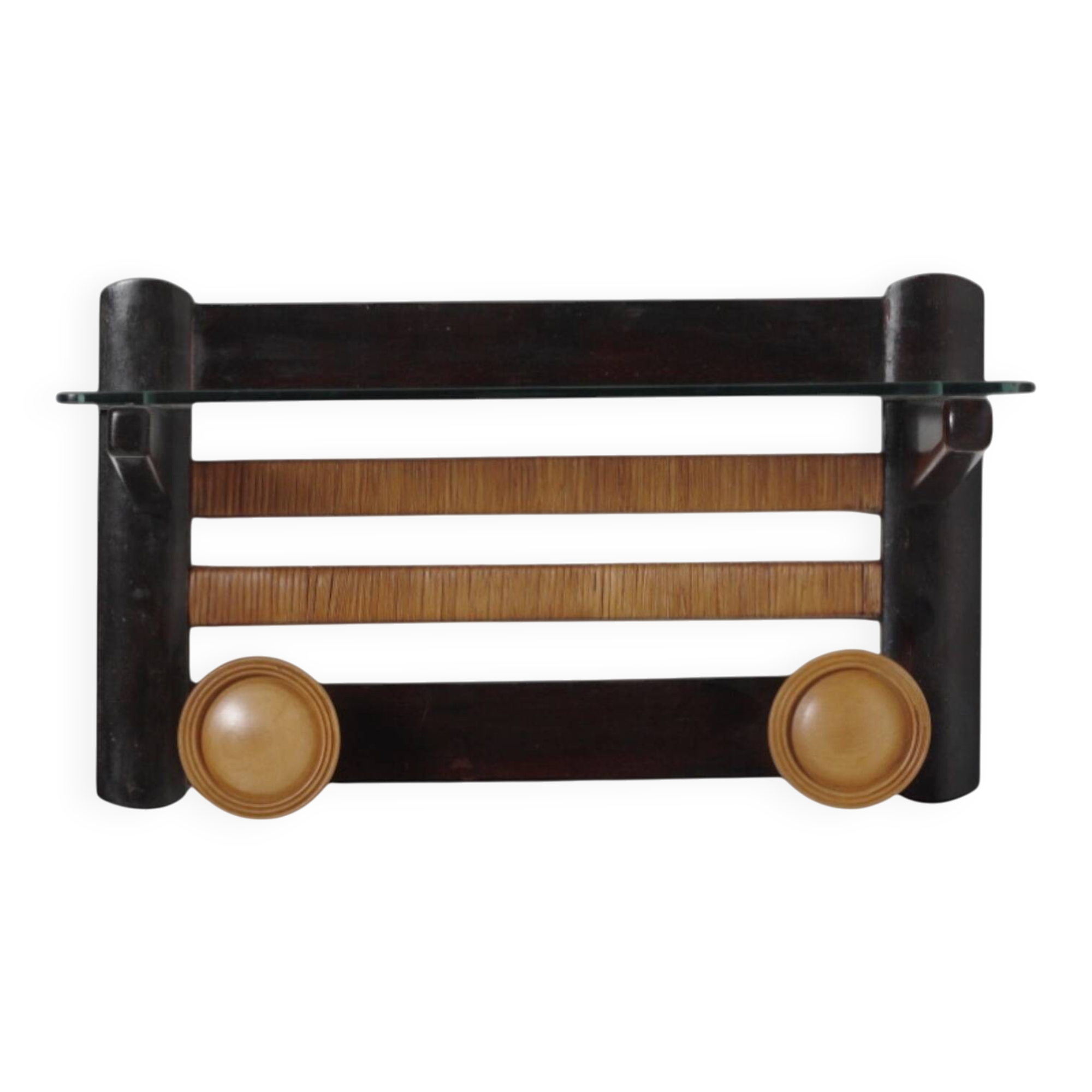 Art Deco wall wood coat hanger, Italy 1940s