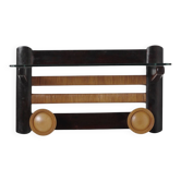 Art Deco wall wood coat hanger, Italy 1940s