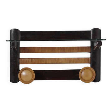 Art Deco wall wood coat hanger, Italy 1940s