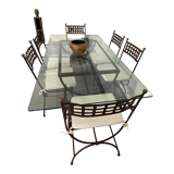 Table en verre et 6 chaises Roche Bobois