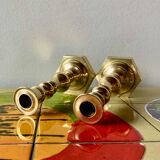 Pair of old brass candlesticks