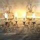 Pair of 3-light bronze and crystal wall lights